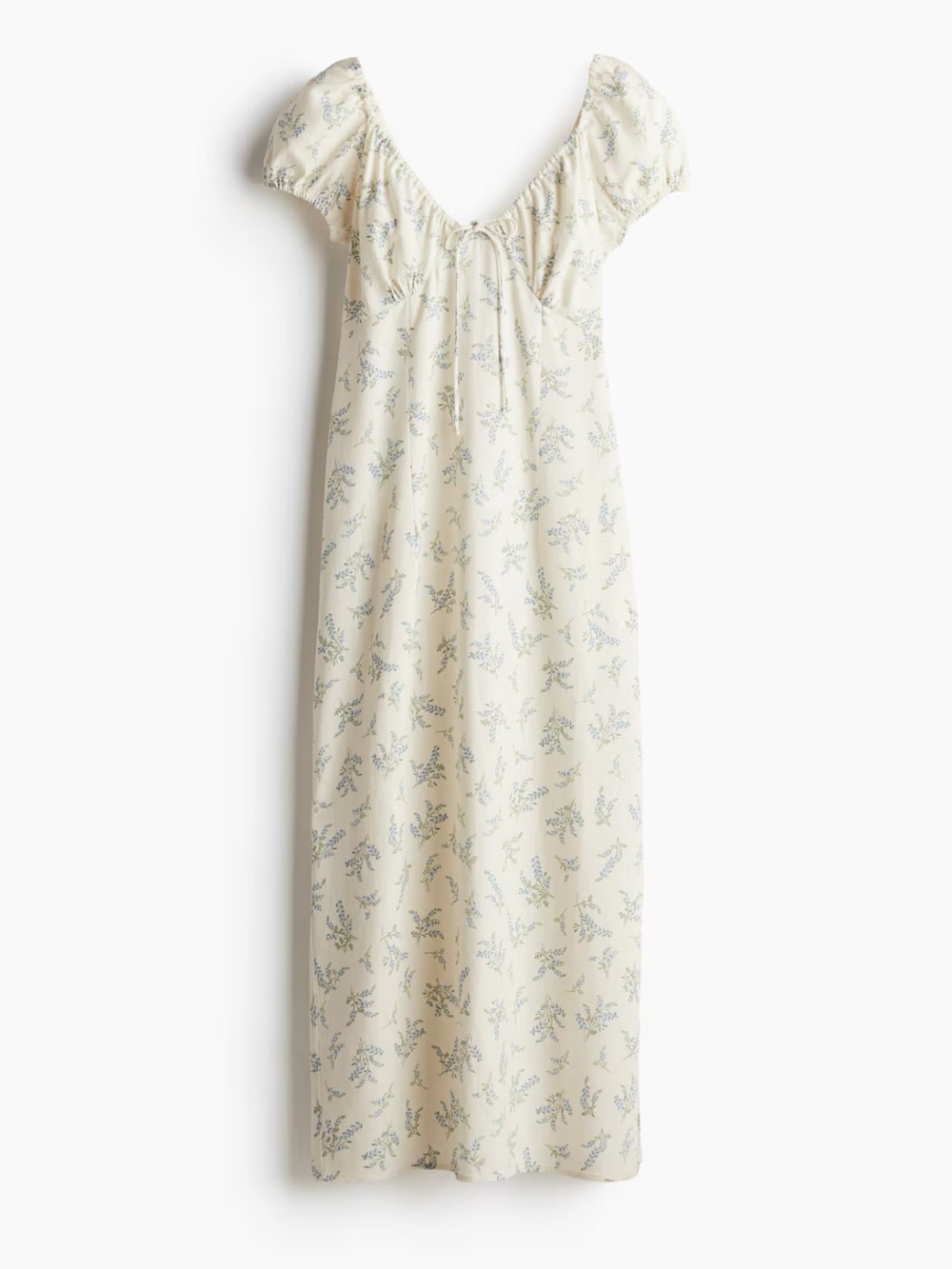 NWT H&M Linen Blend Floral Midi Dress